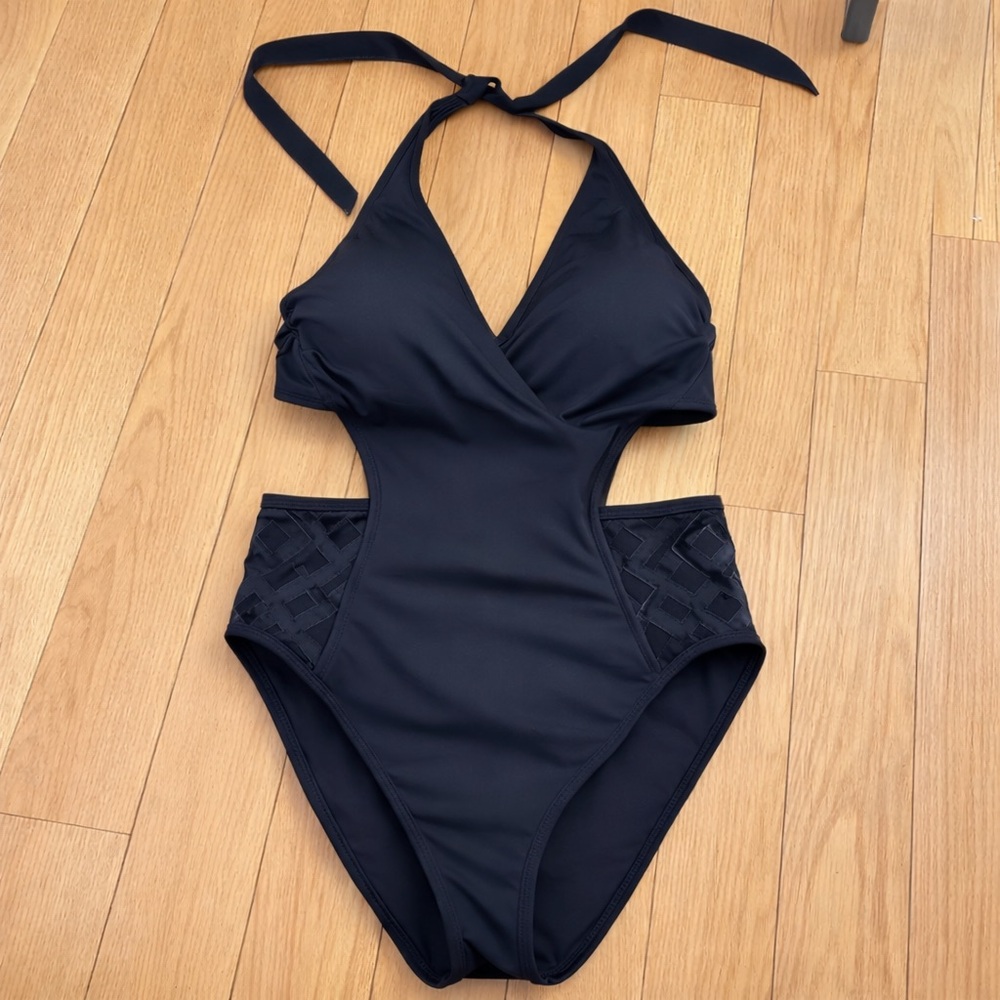 Beach Betty high waisted halter cutout swimsuit
